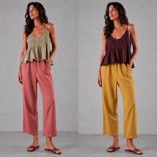 Damen Leinenhose Lachs & Senf gelb Onesize 36...