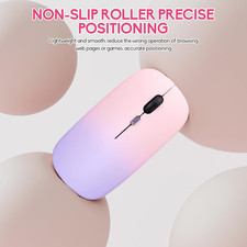 Wireless Bluetooth Mouse,Led Dual Mode Rechargeable Silent Slim Laptop Mouse,...