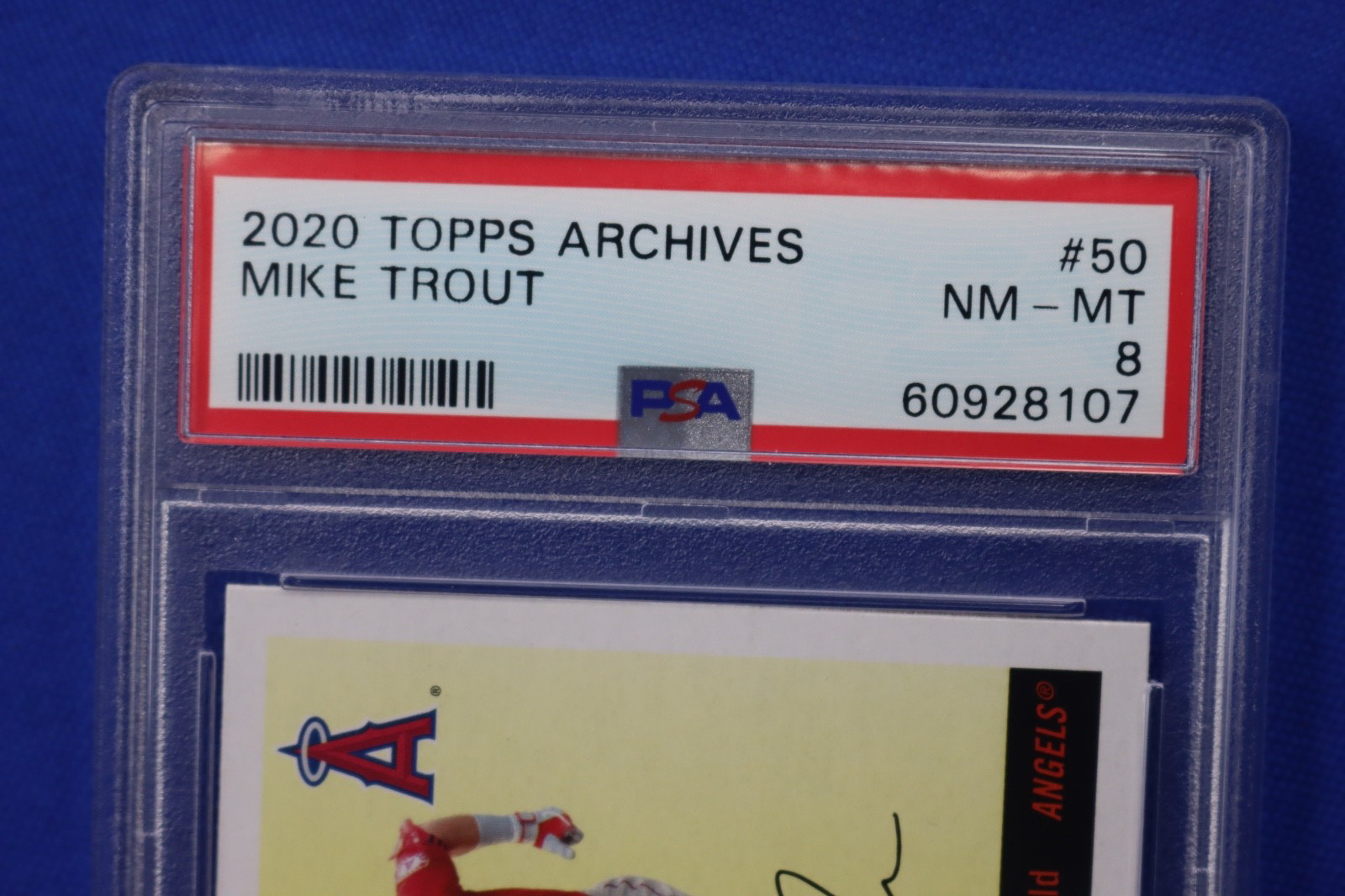2020 Topps Archives MIKE TROUT #50 Card PSA Graded NM-MT 8 Angels MLB MVP 1955 view 3