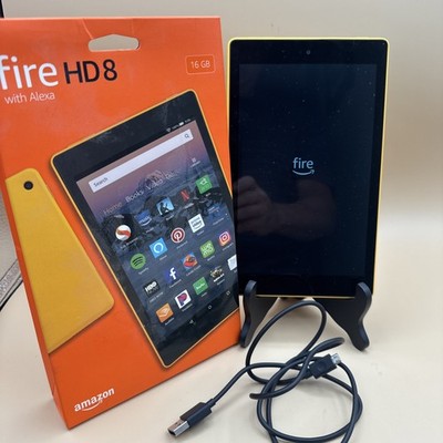 Amazon Fire HD 8 (8th Generation) 16GB Wi-Fi 8  Tablet Yellow L5S83A Bundle USB
