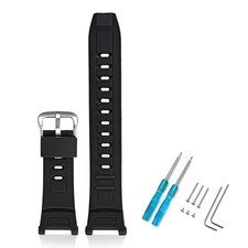 Black Watch Band Strap With Tool For CASIO Pro-Trek PRW-1500 PAW-1500 PRG-130