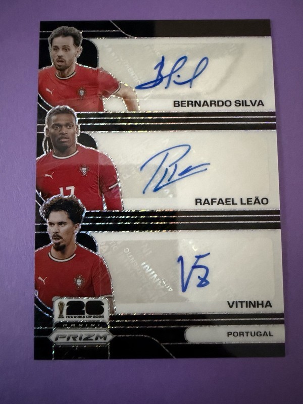 2026 Prizm FIFA World Cup VITINHA BERNARDO SILVA RAFAEL LEAO Triple Auto 1/1
