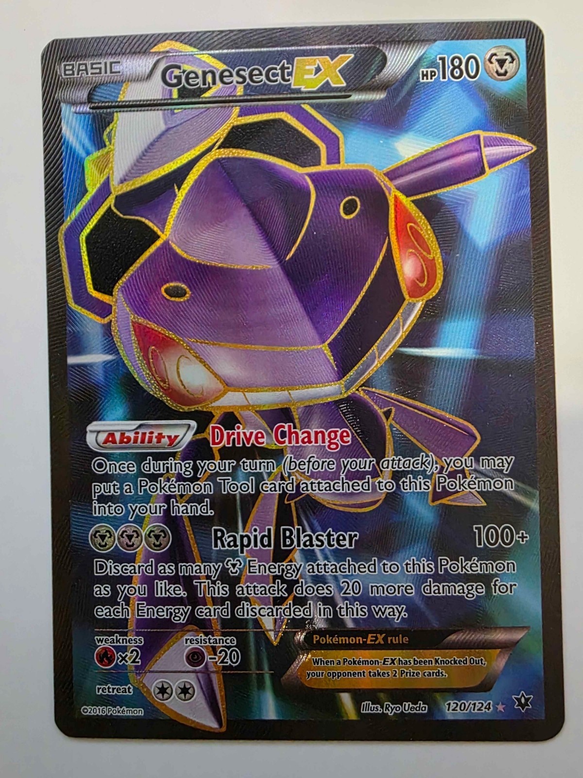 Genesect EX Full Art 120/124 Holo Ultra Rare XY Fates Collide Pokemon Card LP