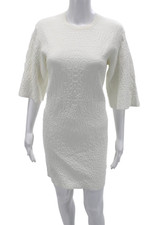 Alexander McQueen Women White Animal Print Sweater Dress 3/4 Sleeve Size M