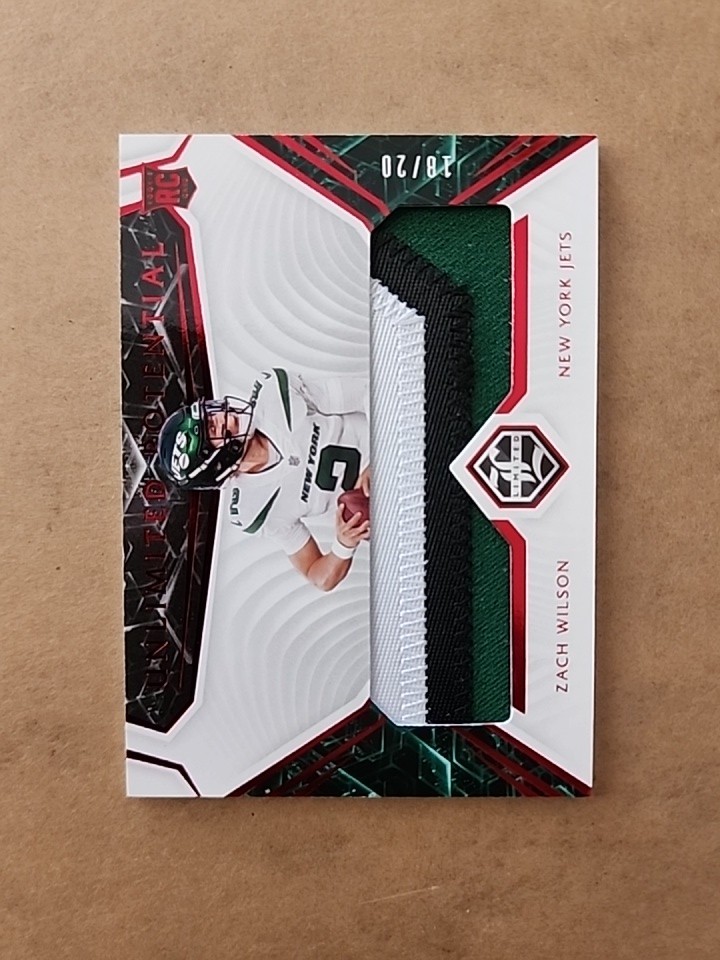 Panini 2021 Limited Zach Wilson #UP-ZW Jets Unlimited Potential Red #'D/20