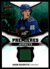 2018-19 Upper Deck Ice Premieres Jerseys Adam Gaudette Vancouver Canucks #IPJ-AG