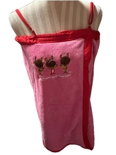 VTG Jim Benton Terry Cloth Swim Cover up pink womens strapless  (fits small)