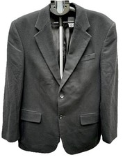 Vintage Oscar de la Renta Black Wool Cashmere Blazer 42R - Mens Tailored Jacket
