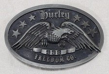 Vintage Hurley Freedom Co Belt Buckle Eagle 999, lead Free 2-3/4" T 4"W