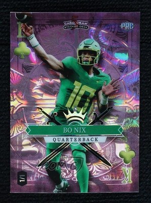 2023 Wild 5 Card Draw Stacked Deck King of Clubs Pink Lava Foil 1/1 Bo Nix s5q