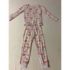 Janie and Jack Pajama Set Toddler 3 White Excellent Sweet Treats Snug Fit Cotton