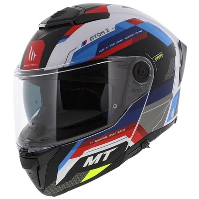 Casque moto modulable MT Atom 2 SV Bast bleu mat rouge blanc - Photo 1/4