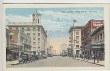 Pine Avenue, Long Beach,  CA, Pre-Linen Postcard