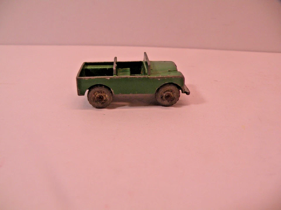 Moko Lesney Land Rover Jeep 12 1955 vintage diecast caja de cerillas sin conductor Foto 3 de 4