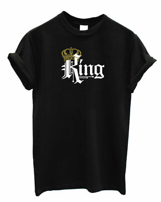 Royal King Unisex Print T Shirt Gold Crown Royalty Top