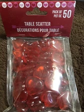 Hearts Gems Red Bowl Filler Table Scatter Decor 50 pc Anniversary Party New