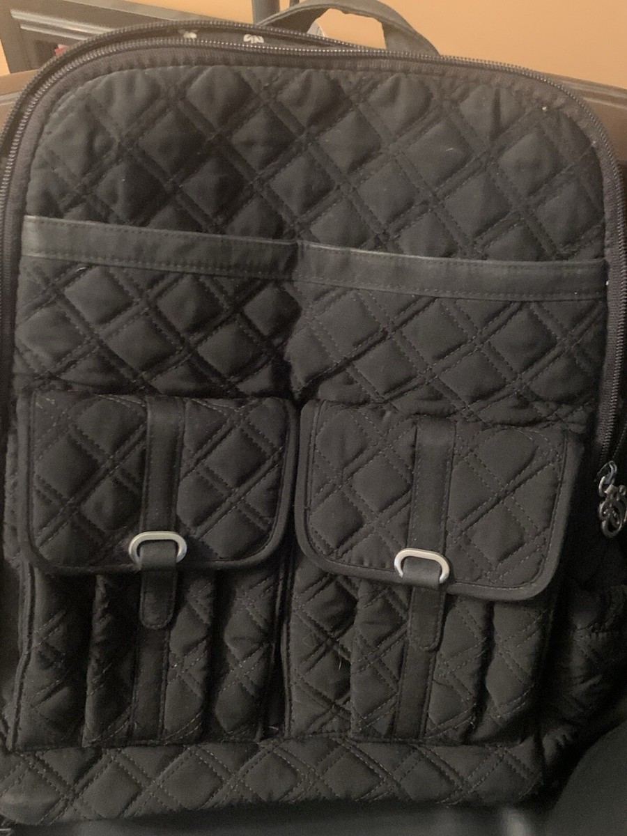 Vera Bradley Campus Backpack/Purse Black Microfiber Used  display picture 1