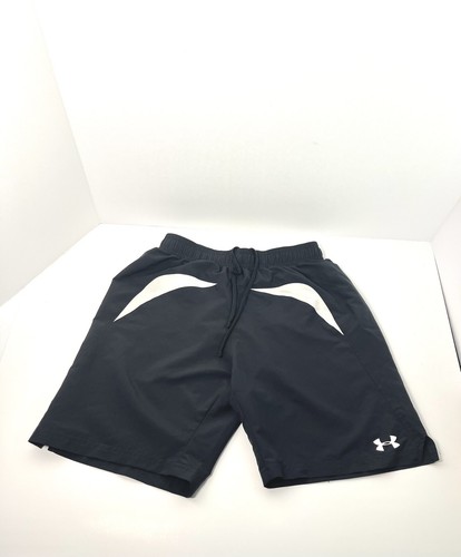 Under Armour Youth Medium Black Shorts With White Lightweight Athletic under-armour-youth-medium-black-shorts-with-white-lightweight-athletic