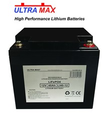 2 x LITHIUM 12V 40Ah (as 33Ah & 34Ah) - SHOPRIDER CADIZ REPLACEMENT BATTERIES