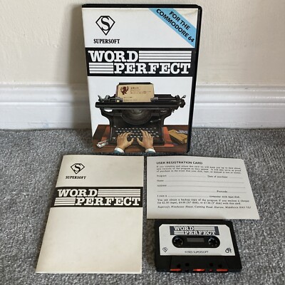 Commodore 64 Supersoft - Word Perfect Big Box Spielkassette mit Handbuch!  