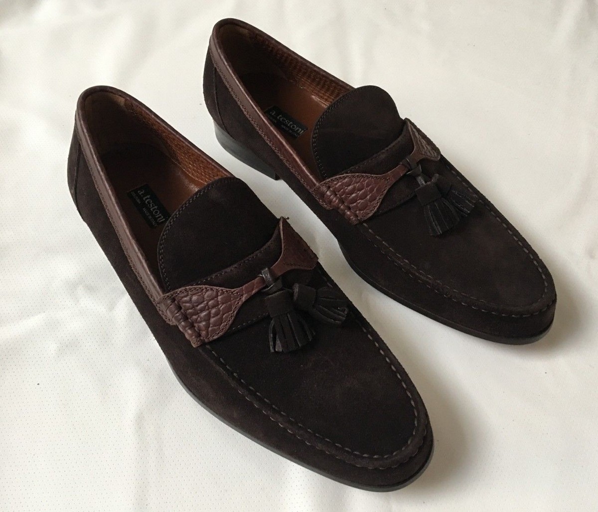 A. TESTONI BOLOGNA TASSEL SUEDE Size 10.5 MADE IN ITALY | eBay