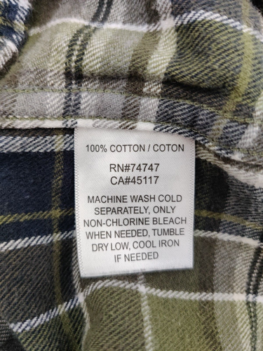 Red Head Brand Co Flannel Plaid Shirt Long Sleeve Green Blue White (Medium) - Picture 8 of 11
