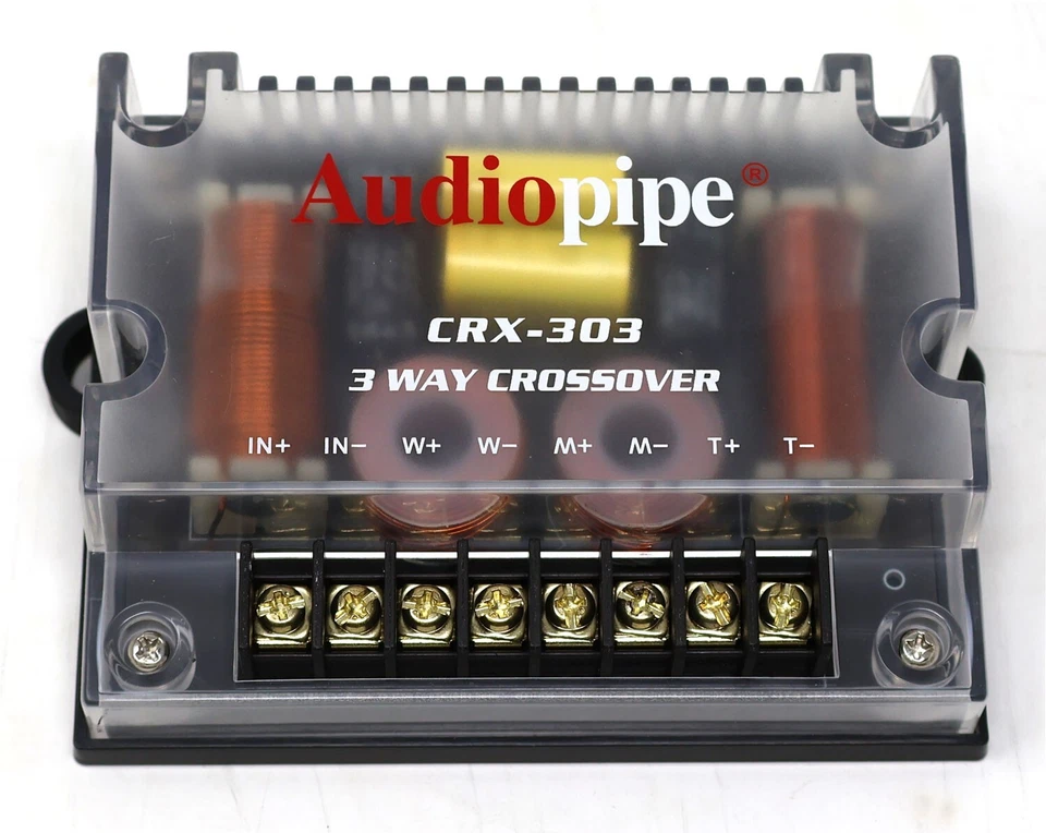 4 Pack 4 Ohm 3 Way Crossover 300 Watts peak Passive Car Audio Tweeter CRX-303 - Image 3 of 4