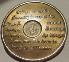 Alcoholics Anonymous AA 7 Year Bronze Medallion Coin Chip Token Sobriety Sober