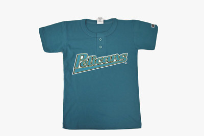 Don Alleson Youth Boys Myrtle Beach Pelicans Baseball Henley Shirt New S, L