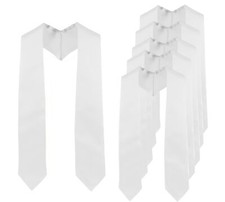 6 Pieces Unisex Graduation Stole Blank Graduation Sash Plain Grad Stole 72 In...