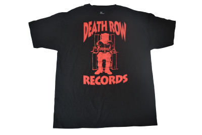 Death Row Records Mens Red Electric Chair Logo Black Tee Shirt New M, XL