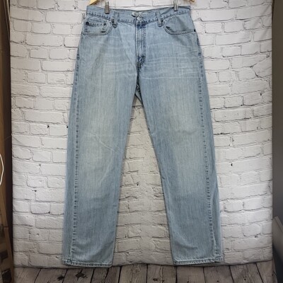 Levis 505 Jeans Mens Sz W36 L34 Light Wash Denim Regular Fit Straight 
