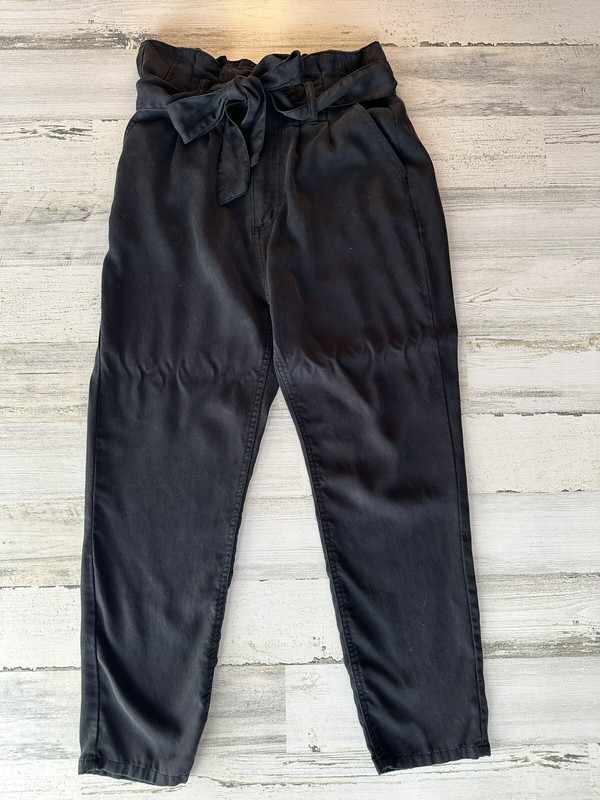 LOVE FIRE Womens Black Paper Bag Ultra High Waist Pants Medium w/ matching belt