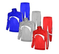 MJS Men's 2 Piece Tracksuit - Polyester Tricot - Active Wear  Casual Wear