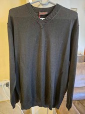 New in Tags 250  PIERRE CARDIN  Men's Black V-Neck Sweater XL WOOL  ARCYLIC