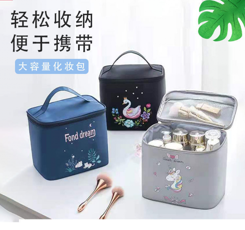 Makeup Bag Travel Storage Bag Cosmetics Folding Portable Washable Women Bag-image