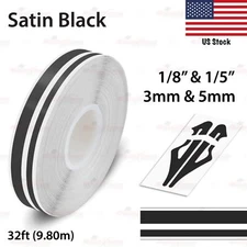 9/16" 15mm Vinyl Pinstriping PinStripe Styling Double Line Sticker SATIN BLACK