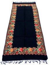 Kashmir Embroidered,100%Pure Wool 28"X80" Traditional Ari Embroidery