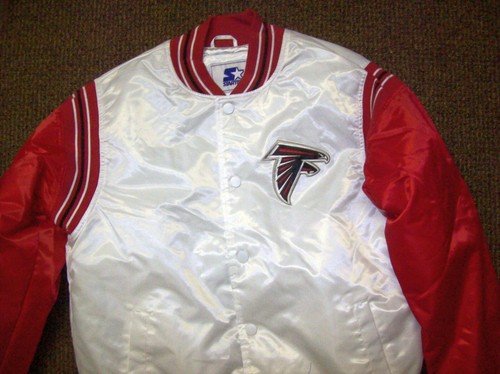 ATLANTA FALCONS Starter Throwback Snap Down Jacket S M XL 2X WHITE & RED - Picture 5 of 11