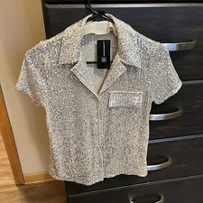 I.N.C International Concepts Sequin Top Size X-Small Gorgeous Holiday Blouse