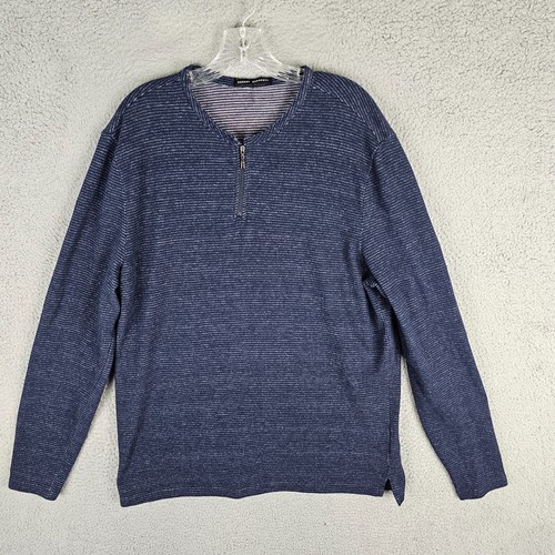 Robert Barakett Brenton LS Zip Henely Long Sleeve Sweater Size XL
