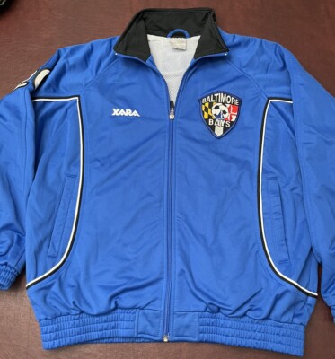 Baltimore Bays XARA football soccer Blue Full Zipper training jacket. Size M