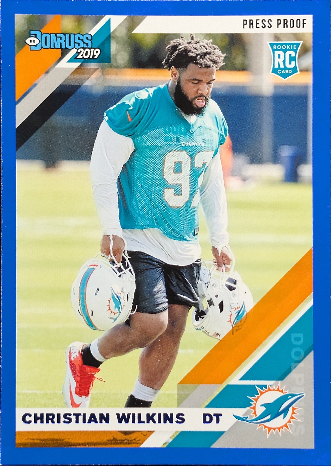 2019 Donruss Press Proof Blue Parallel #255 Christian Wilkins Miami Dolphins