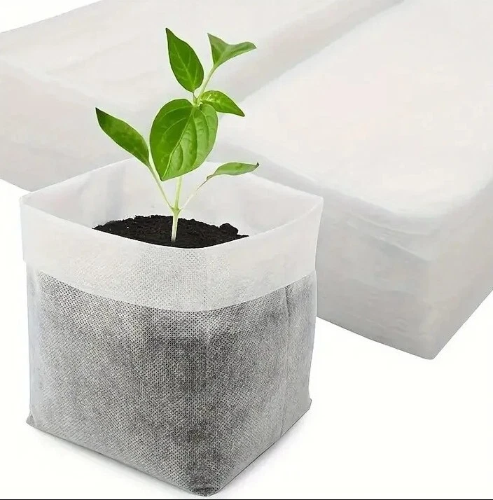 Biodegradable Seedling Seed Plant Grow Bag X 50 Non Woven Pots Garden Transplant - Image 3 of 4