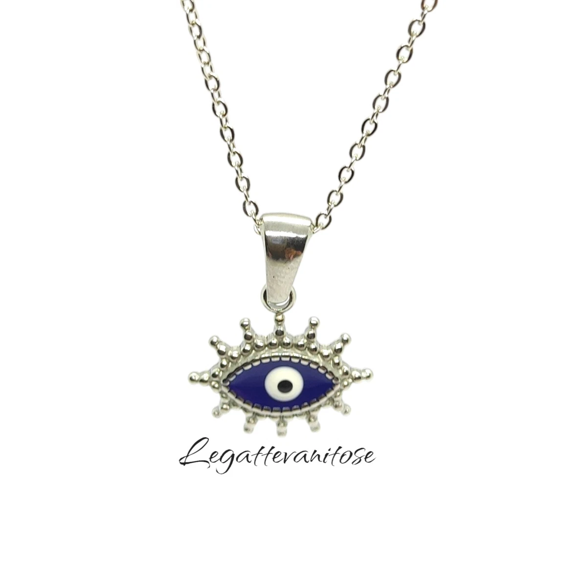 Collana Hamsa Con Occhio Greco E Mano Di Fatima In Acciaio 316L, 3 Stili (argento/nero/oro), Portafortuna Antimalocchio, Regalo Donna Uomo