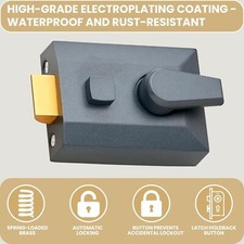 Security Solutions - Deadlocking Double Nightlatch - Standard - Gunmetal