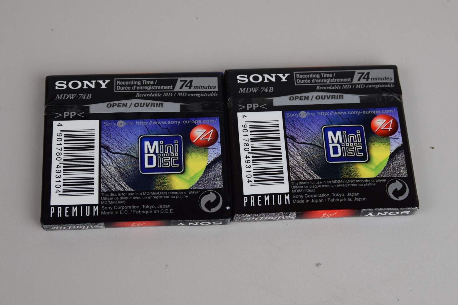Thumbnail - 2 Stück Sony Mdw-74b Minidisc Premium Nagelneu Ungeöffnet