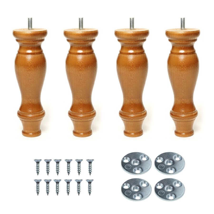 4x Wooden Furniture Bun Legs Feet For Stools Sofa Bed Beech M8 M10