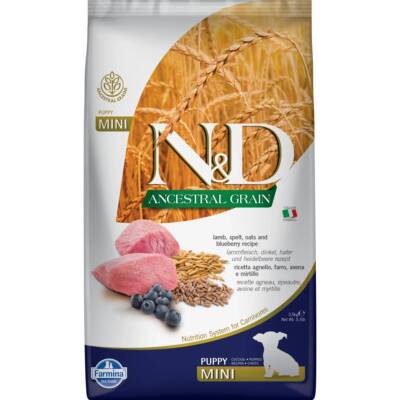 N&D Dog Ancestral Grain Lamm Welpe Mini 2,5KG Trockenfutter Mini Welpen mit Lamm