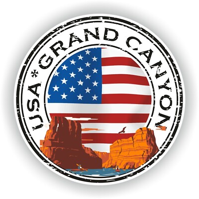 Grand Canyon United States Rund Flagge Sticker / High Resolution Vinyl